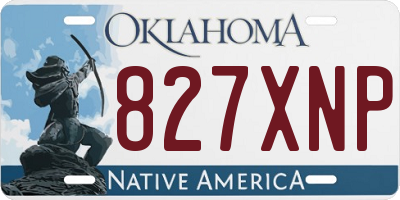 OK license plate 827XNP