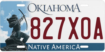 OK license plate 827XOA