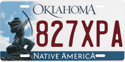 OK license plate 827XPA
