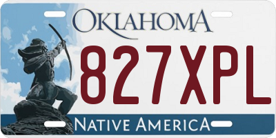 OK license plate 827XPL