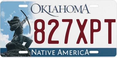 OK license plate 827XPT