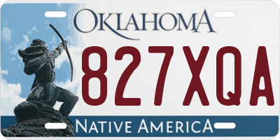 OK license plate 827XQA