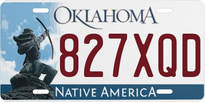 OK license plate 827XQD