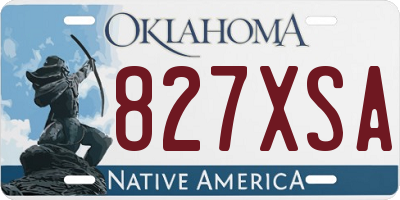 OK license plate 827XSA