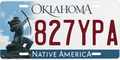 OK license plate 827YPA