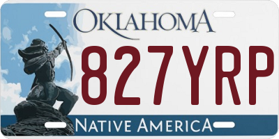 OK license plate 827YRP