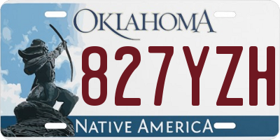 OK license plate 827YZH