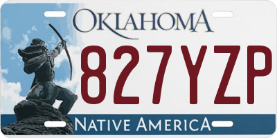 OK license plate 827YZP