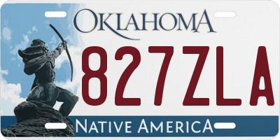 OK license plate 827ZLA