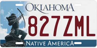 OK license plate 827ZML