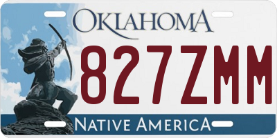 OK license plate 827ZMM