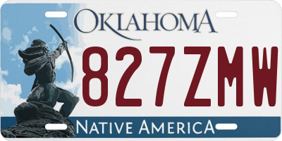 OK license plate 827ZMW