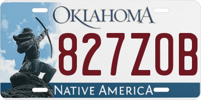 OK license plate 827ZOB