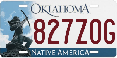 OK license plate 827ZOG
