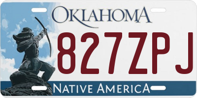 OK license plate 827ZPJ