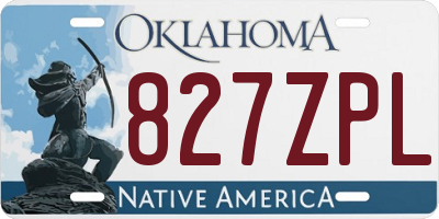 OK license plate 827ZPL