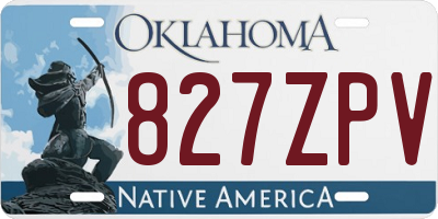 OK license plate 827ZPV