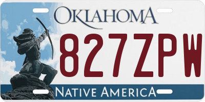 OK license plate 827ZPW