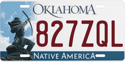 OK license plate 827ZQL