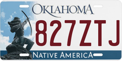 OK license plate 827ZTJ