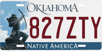 OK license plate 827ZTY