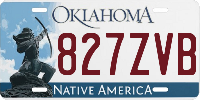 OK license plate 827ZVB
