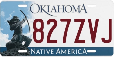 OK license plate 827ZVJ