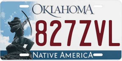 OK license plate 827ZVL
