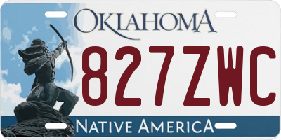 OK license plate 827ZWC