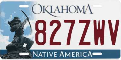 OK license plate 827ZWV