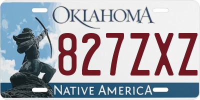 OK license plate 827ZXZ