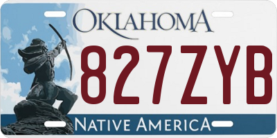 OK license plate 827ZYB