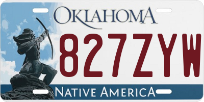 OK license plate 827ZYW