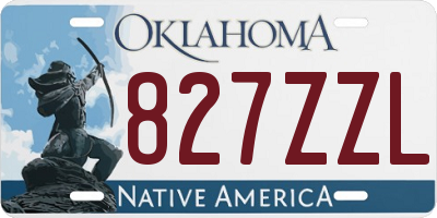 OK license plate 827ZZL