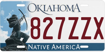 OK license plate 827ZZX