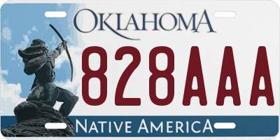 OK license plate 828AAA