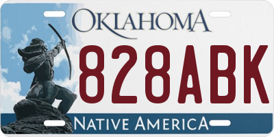 OK license plate 828ABK