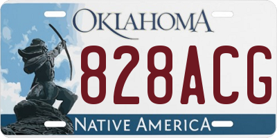 OK license plate 828ACG