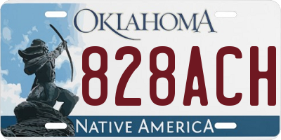 OK license plate 828ACH