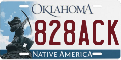 OK license plate 828ACK