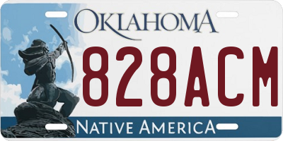 OK license plate 828ACM