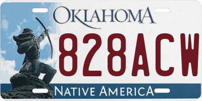 OK license plate 828ACW