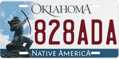 OK license plate 828ADA