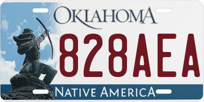 OK license plate 828AEA