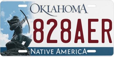 OK license plate 828AER