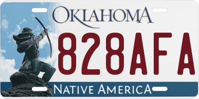 OK license plate 828AFA