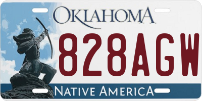 OK license plate 828AGW