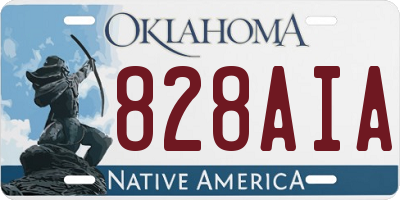 OK license plate 828AIA
