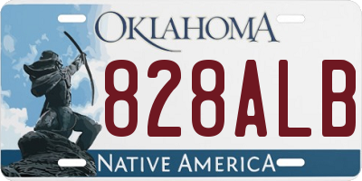 OK license plate 828ALB