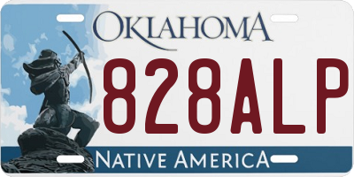 OK license plate 828ALP